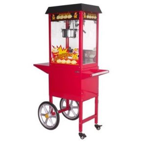 Popcornmaskin med vagn – Röd